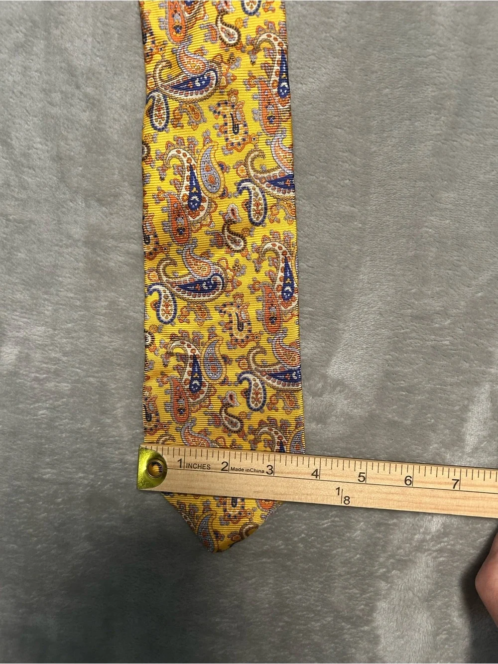 Paul Fredrick Paisley Neck Tie Silk Yellow